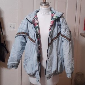 Jean jacket vintage 90s quilted puffy Men's L
